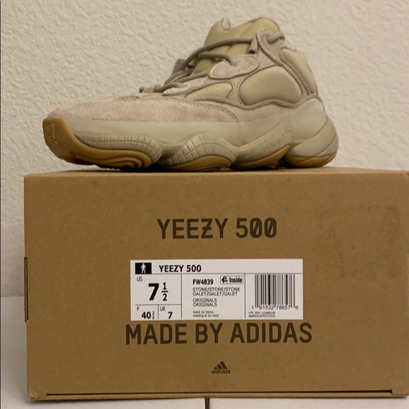 Ten feet look of the Adidas Yeezy 500 Bone White